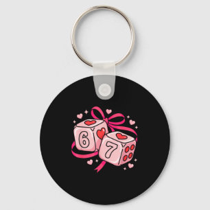 67 Dice Valentine’s Day Six Seven Hearts 6-7 Meme Key Ring
