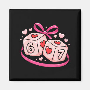 67 Dice Valentine’s Day Six Seven Hearts 6-7 Meme Magnet