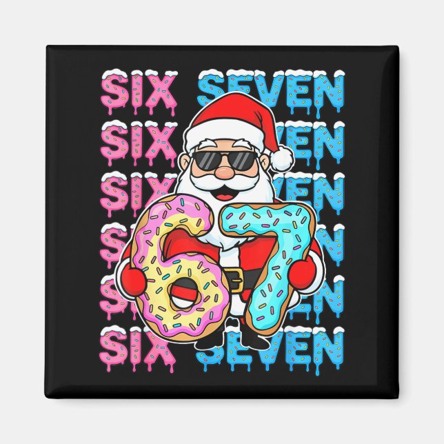 67 Donut Christmas Funny Six Seven Meme Santa Kids Magnet (Front)