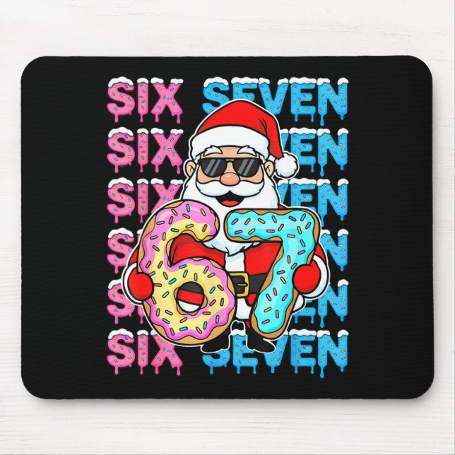 67 Donut Christmas Funny Six Seven Meme Santa Kids Mouse Mat (Front)