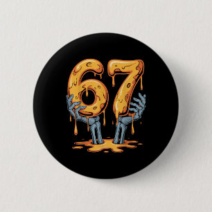 67 Drip Funny Skeleton Halloween 67 Meme Ice Cream 6 Cm Round Badge