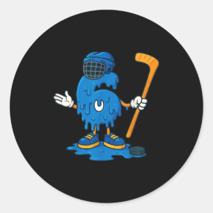 67 Drip Ice Cream Hockey Player Classic Round Sticker