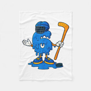67 Drip Ice Cream Hockey Player Fleece Blanket