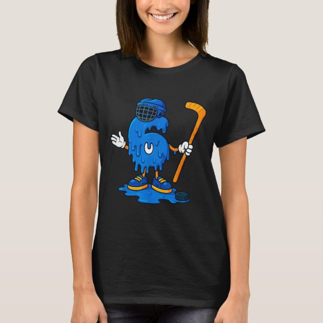 67 Drip Ice Cream Hockey Player  T-Shirt (Front)