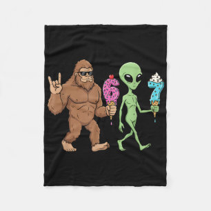67 Drip Meme Funny Six Seven Bigfoot Alien Sasquat Fleece Blanket