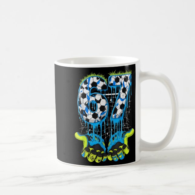 67 Drip Soccer Gen Alpha Slang Six Seven Meme  Coffee Mug (Right)
