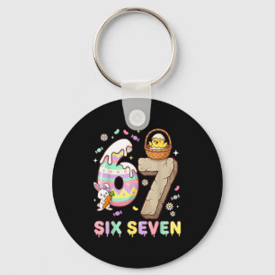 67 Easter Six Seven Bunny Chick Easter Egg Funny 6 Key Ring
