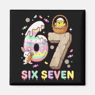 67 Easter Six Seven Bunny Chick Easter Egg Funny 6 Magnet