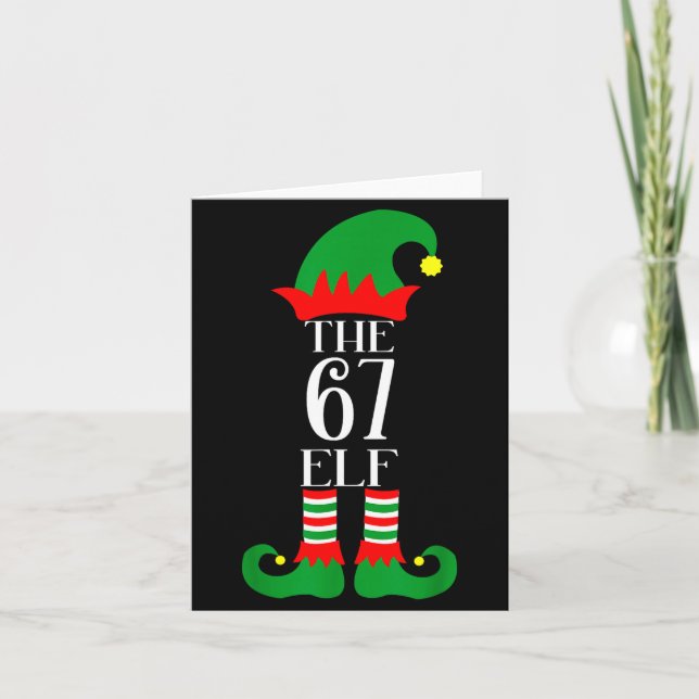 67 Elf Christmas Costume Pajama 67 Meme Gen Alpha  Card (Front)