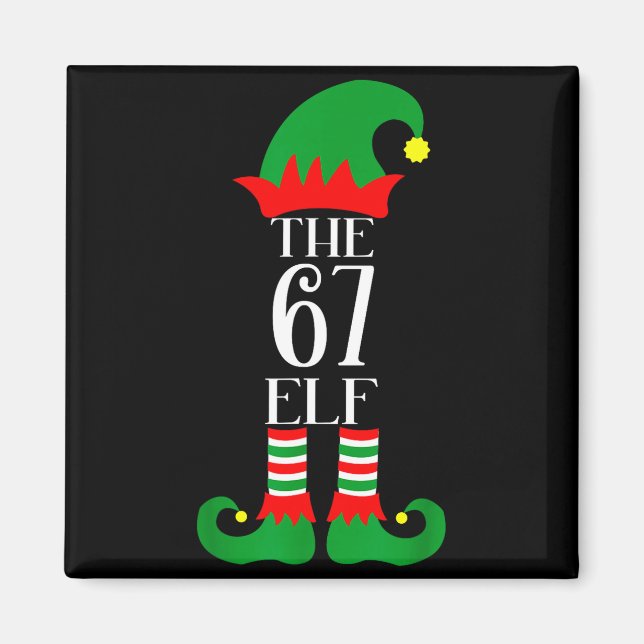 67 Elf Christmas Costume Pajama 67 Meme Gen Alpha  Magnet (Front)