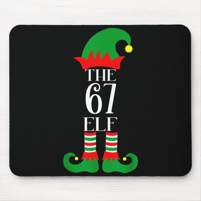 67 Elf Christmas Costume Pajama 67 Meme Gen Alpha  Mouse Mat (Front)