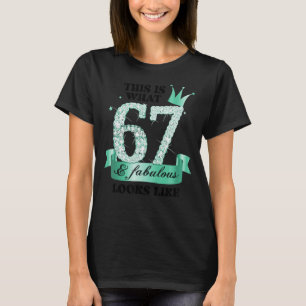 67 & Fabulous I Turquoise White Party Group Photo  T-Shirt