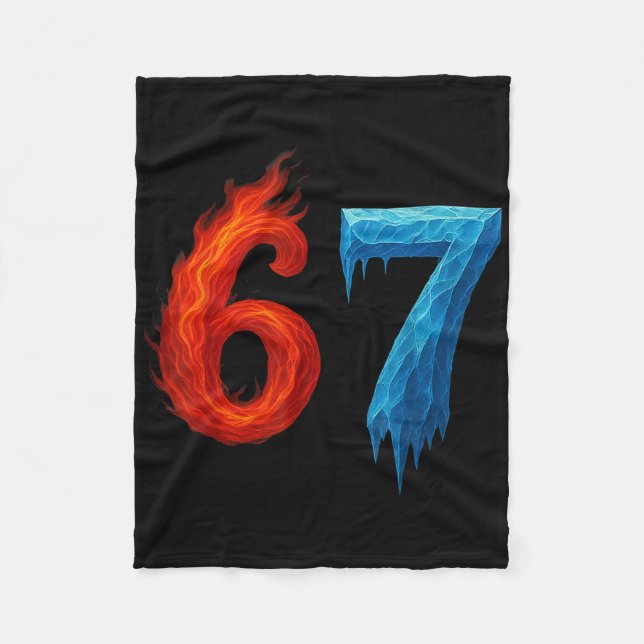 67 Fire And Ice Elements Cool Hot Opposites Graphi Fleece Blanket (Front)