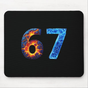 67 Fire Ice Number Funny Six Seven Meme 6 7 Mouse Mat
