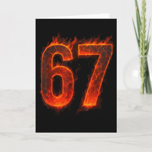 67 Flame Number Six Seven Meme 67 Kid _1 Card