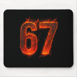 67 Flame Number Six Seven Meme 67 Kid _1 Mouse Mat
