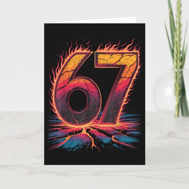 67 Flame Number Six Seven Meme 67 Kid  Card (Front)