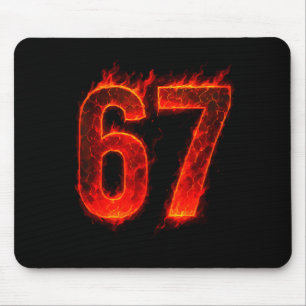 67 Flame Number Six Seven Meme 67 Kid  Mouse Mat