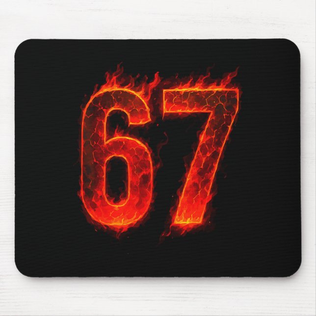 67 Flame Number Six Seven Meme 67 Kid  Mouse Mat (Front)