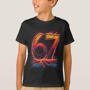 67 Flame Number Six Seven Meme 67 Kid T-Shirt