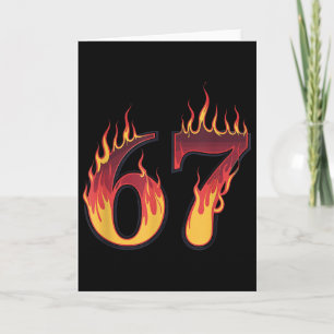 67 Flames Funny Six Seven Gen Alpha Meme Slang  Card