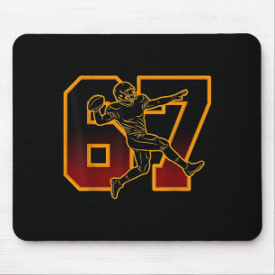 67 Football Player Meme Boys Girls Offensive Line Mouse Mat