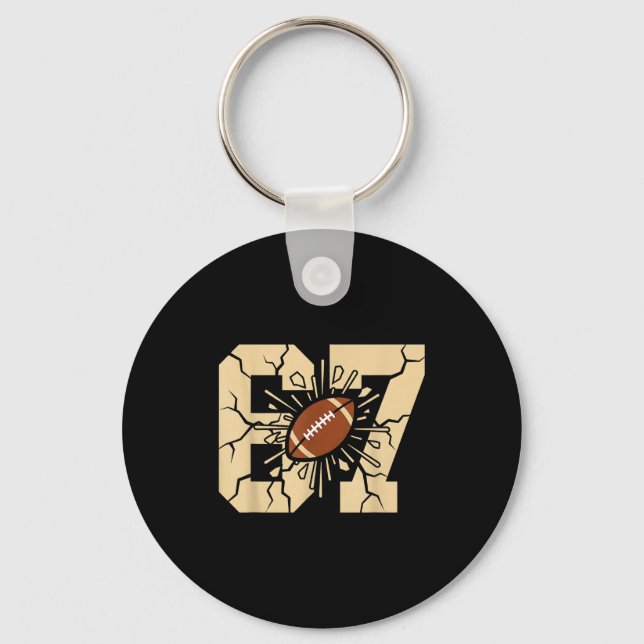 67 Football Six Seven 6 7 Meme - Funny 6-7 Drip Am Key Ring (Front)