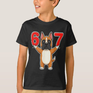 67 Funny Boxer Dog Six Seven 6-7 Meme Gen Z Humor T-Shirt