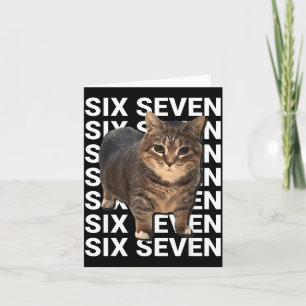 67 Funny Cat Six Seven Meme Gen Z Alpha Humor Anim Card
