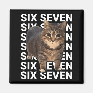67 Funny Cat Six Seven Meme Gen Z Alpha Humor Anim Magnet