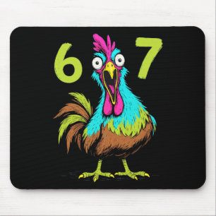 67 Funny Chicken Meme Six Seven Gamer Humour Gifts Mouse Mat