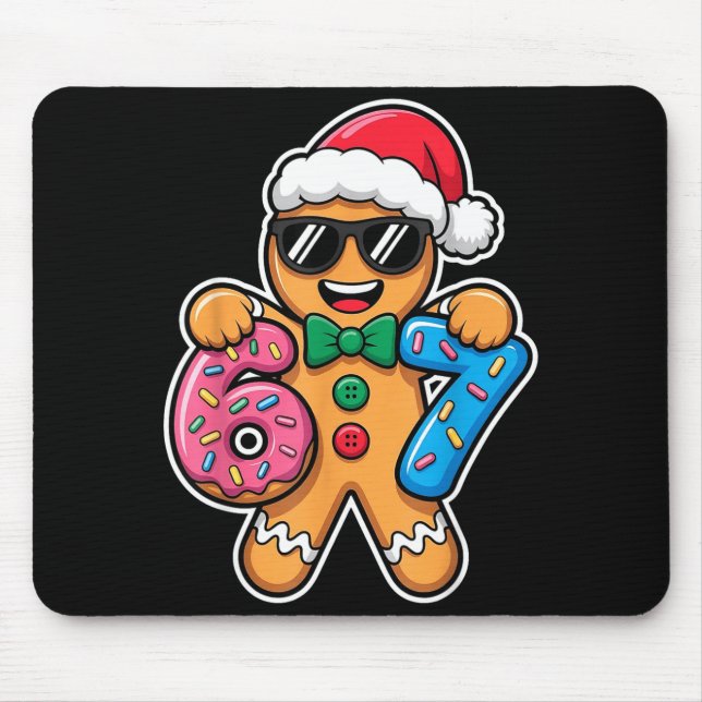 67 Funny Christmas Boys Kids Xmas Six Seven Ginger Mouse Mat (Front)