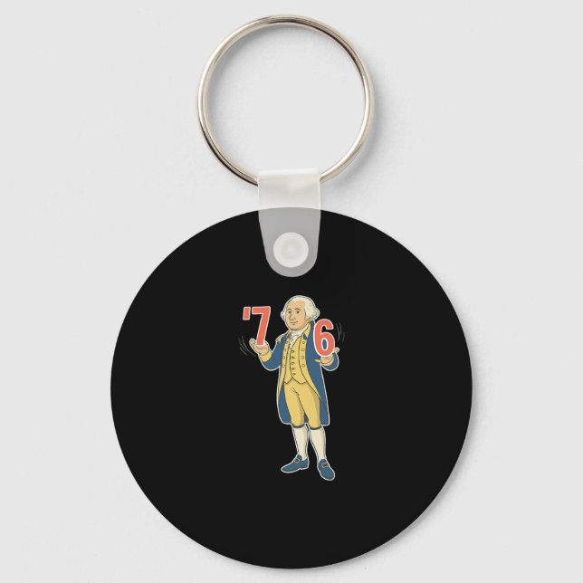 67 Funny George Washington Meme Six Seven Gen Alph Key Ring (Front)