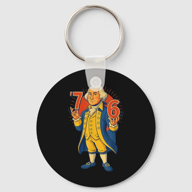 67 Funny George Washington Meme Six Seven Gen Alph Key Ring (Front)