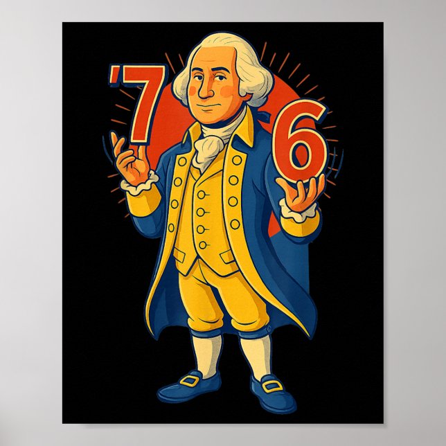 67 Funny George Washington Meme Six Seven Gen Alph Poster (Front)