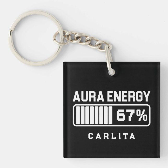 67 Funny Meme Aura Energy at 67 Six Seven Meme Gen Key Ring (Front)