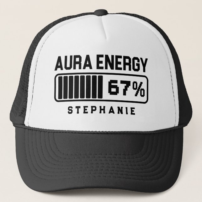 67 Funny Meme Aura Energy at 67 Six Seven Meme Gen Trucker Hat (Front)