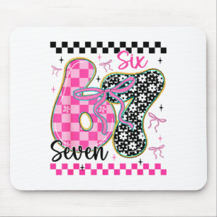 67 Funny Meme Filled With Hearts Six Seven Valenti Mouse Mat