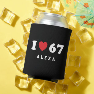67 Funny Meme I Love Six Seven 67th Birthday Can Cooler