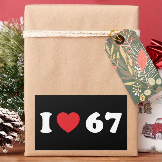 67 Funny Meme I Love Six Seven 67th Birthday Rectangular Sticker (Holiday)