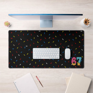 67 Funny Meme Ice Cream Six Seven Gen Alpha Desk Mat