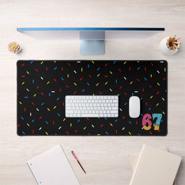 67 Funny Meme Ice Cream Six Seven Gen Alpha Desk Mat (Office 1)