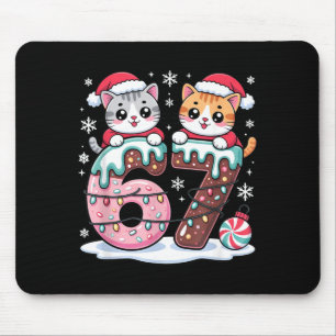 67 Funny Meme Kawaii Cats Christmas Ice Cream Drip Mouse Mat