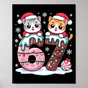 67 Funny Meme Kawaii Cats Christmas Ice Cream Drip Poster