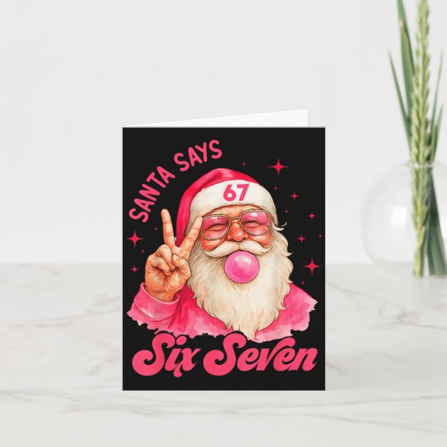 67 Funny Meme Merry Xmas Santa Says Six Seven Chri Card (Front)