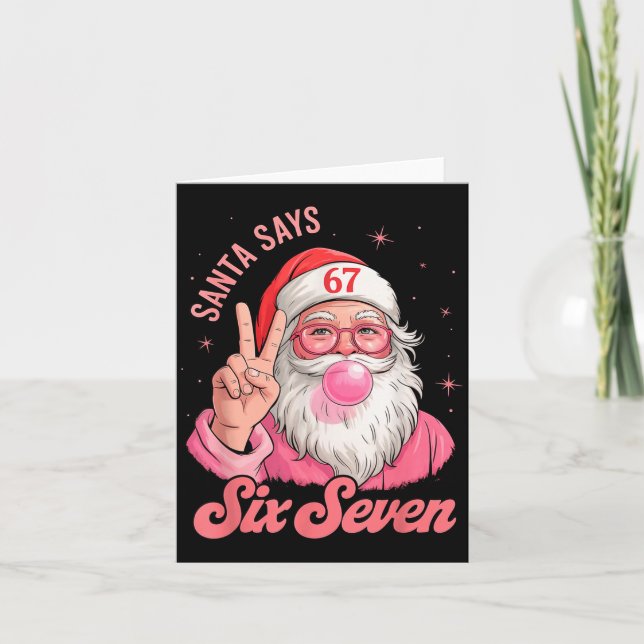 67 Funny Meme Merry Xmas Santa Says Six Seven Chri Card (Front)