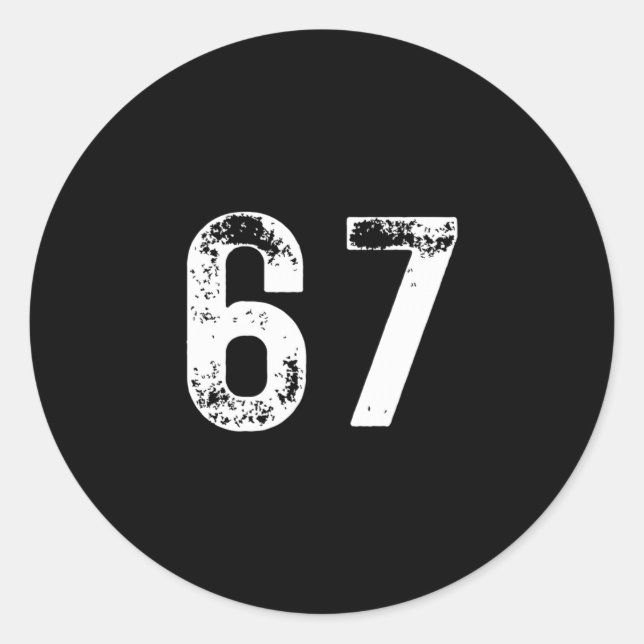 67 - Funny Meme Pullover Hoodie  Classic Round Sticker (Front)