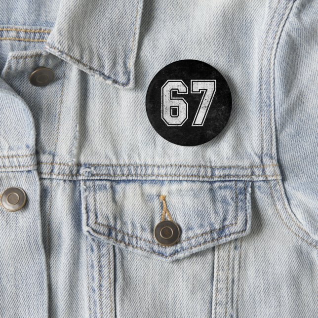 67 Funny Meme Six Seven Gen Alpha 6 Cm Round Badge (In Situ)