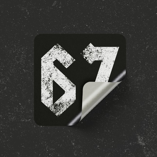 67 Funny Meme Six Seven Gen Alpha Square Sticker (Creator Uploaded)