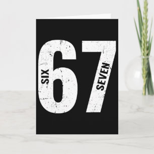 67 Funny Meme Six Seven Retro Card